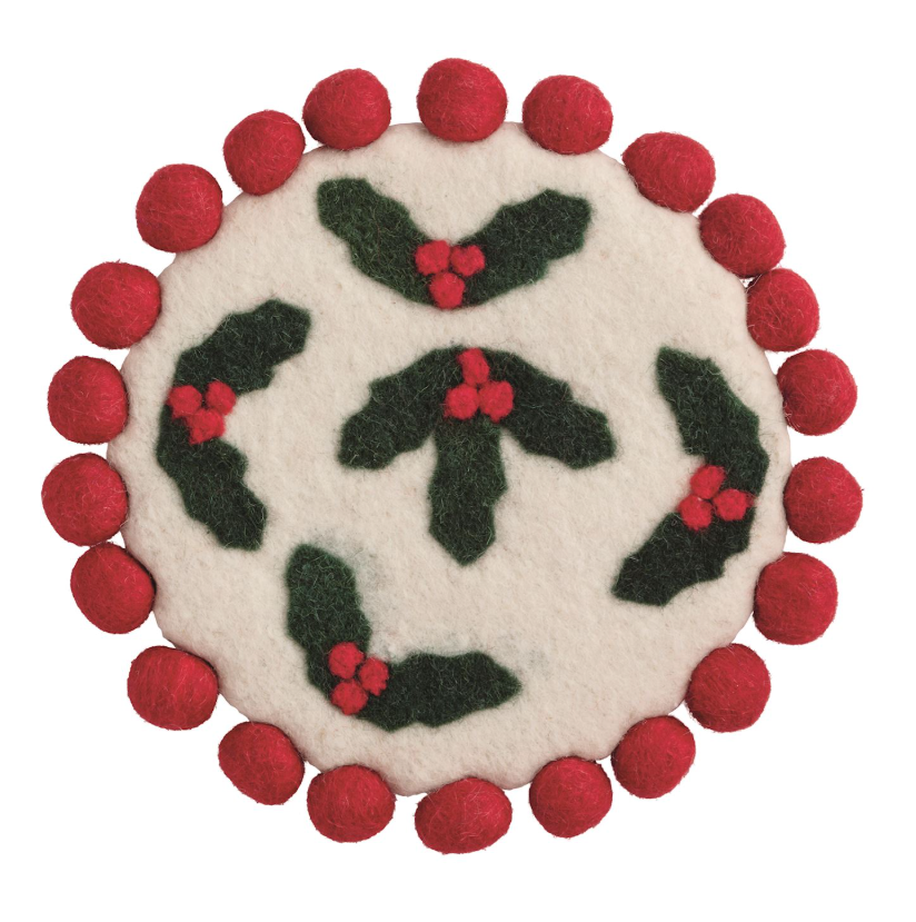 Classic Christmas Felted Trivet