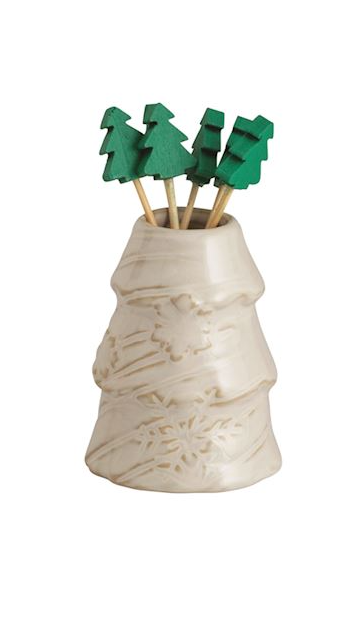 White Christmas Toothpick Holder