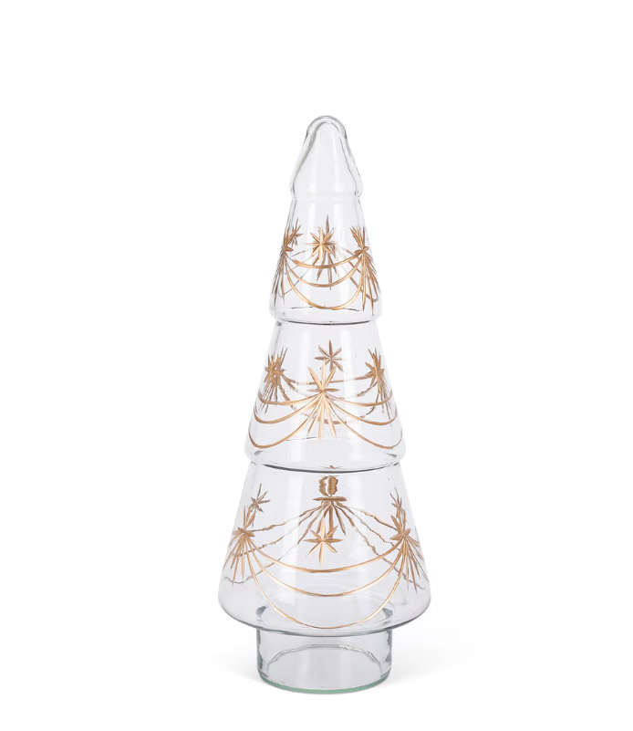 Gold Etched Glass Tree