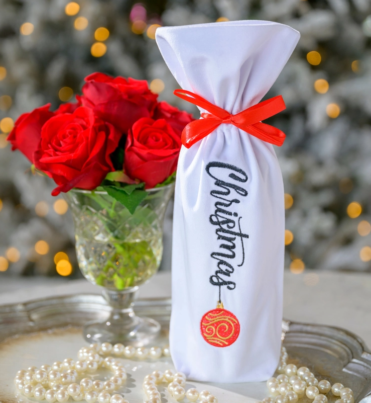 Christmas Velvet Wine Bag