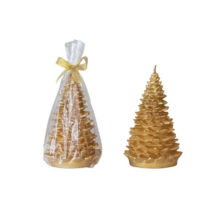 Gold Accent Tree Candle