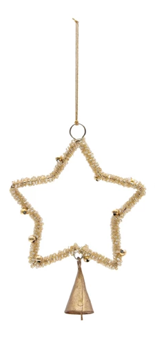Shaped Wire Beaded Bell Ornament