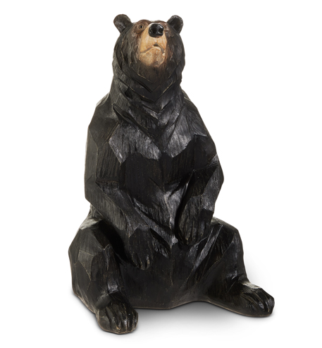 Wood Look Carved Bear