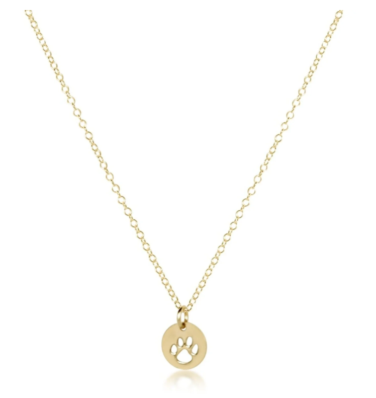 E Newton 16" Necklace Gold - Paw Print