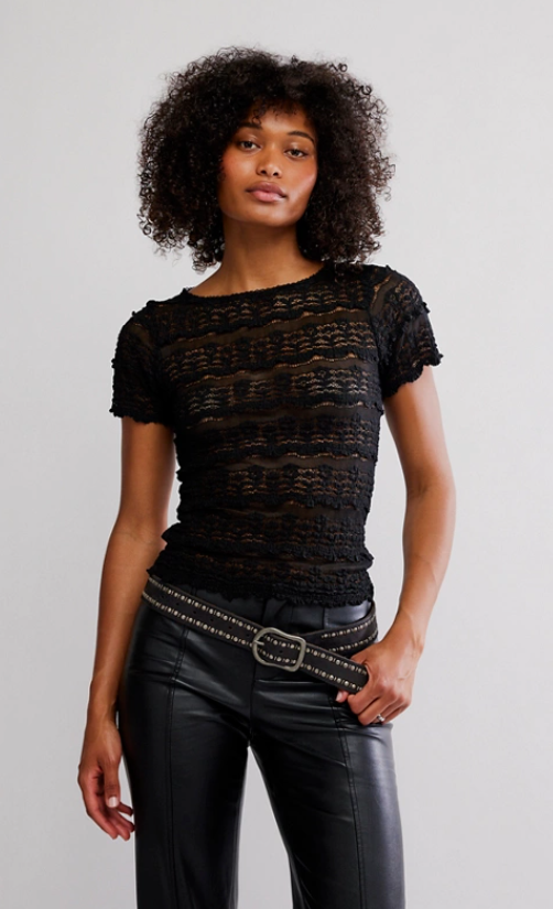 Free People Angelina Lace Tee