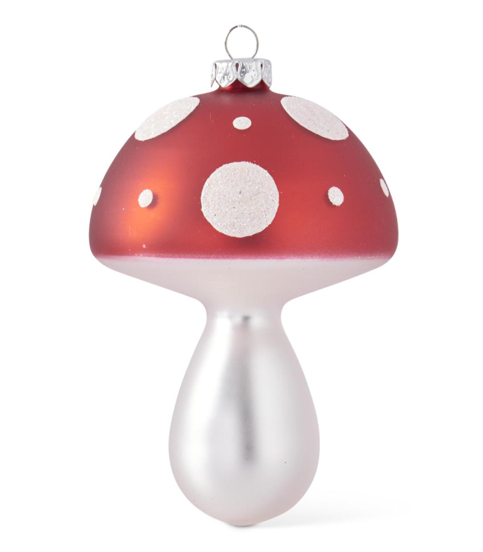 Whimsical Mushroom Glass Ornament