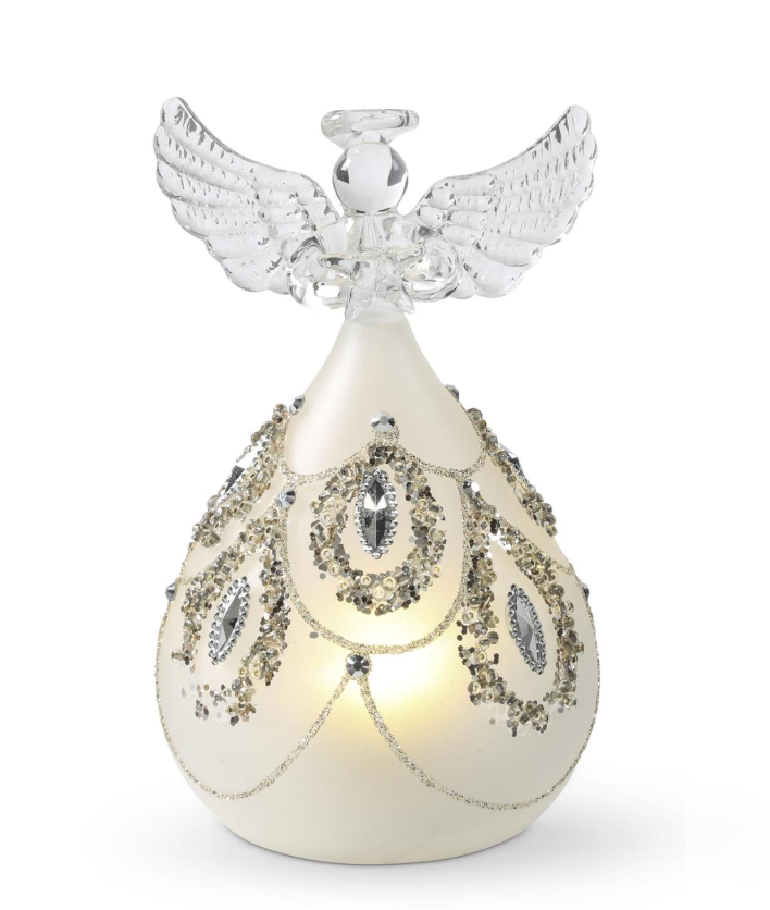 Jeweled Light Up Glass Angel