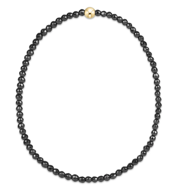 E Newton Faceted Hematite 2mm Bead Bracelet