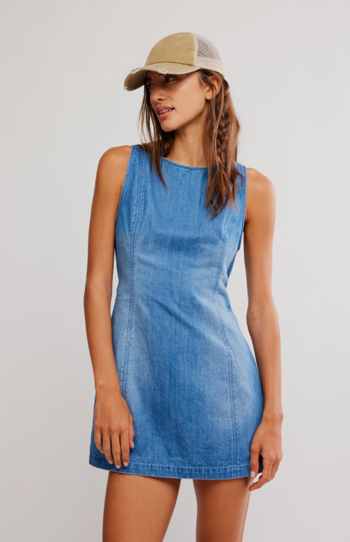 Free People Atlas Denim Mini - Blue Fade