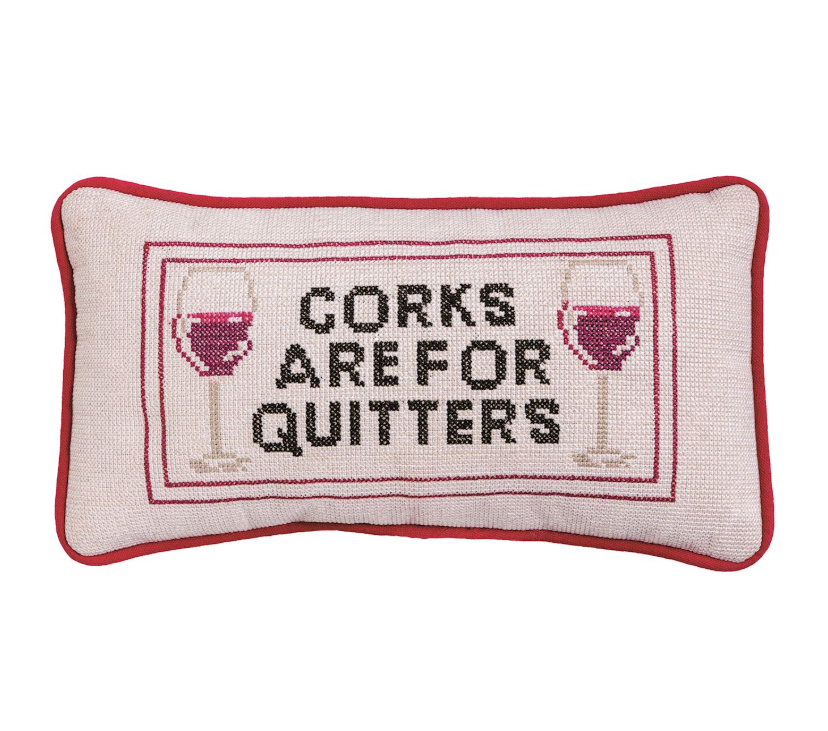 Happy Hour Mini Needlepoint Pillow