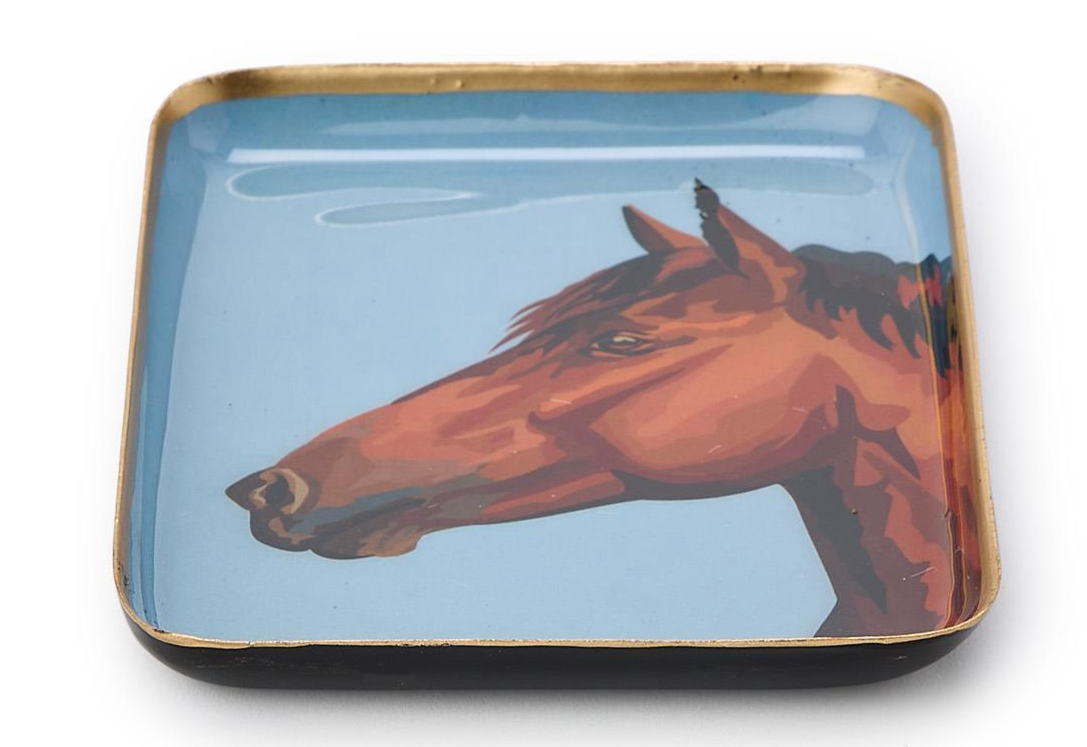 Horse Enameled Trinket Tray