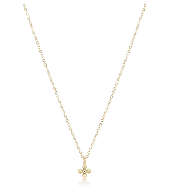 E Newton 16" Necklace Classic Beaded Signature Cross Charm