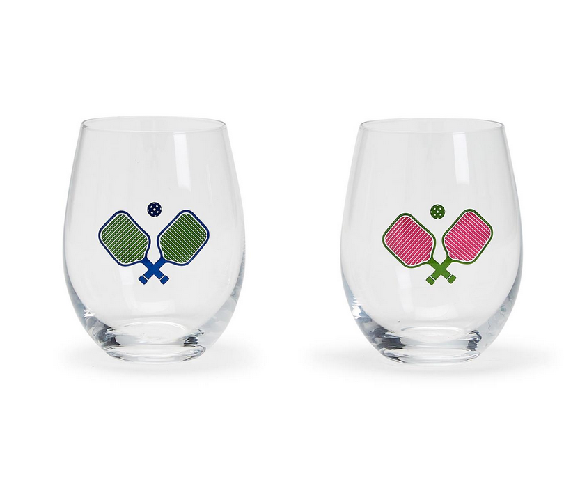 Pickleball Stemless Wine Glass
