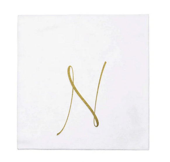Vietri Papersoft Gold Monogram Napkins