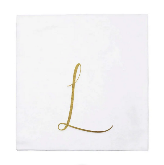 Vietri Papersoft Gold Monogram Napkins