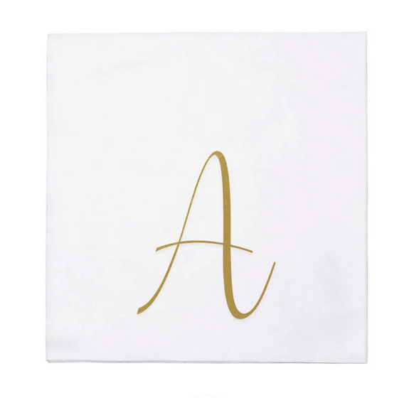Vietri Papersoft Gold Monogram Napkins