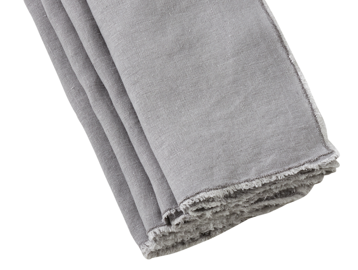 Fringed Stone Wash Napkins - Set of 4