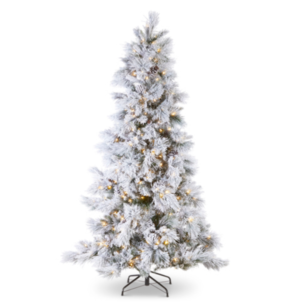 7.5' Quick Connect Pre-Lit Flocked Pine Tree