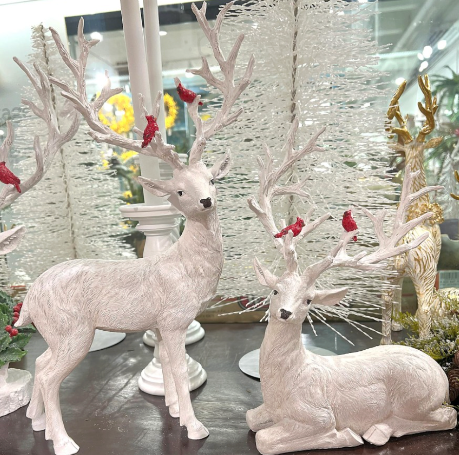 Glitter Deer with Cardinals