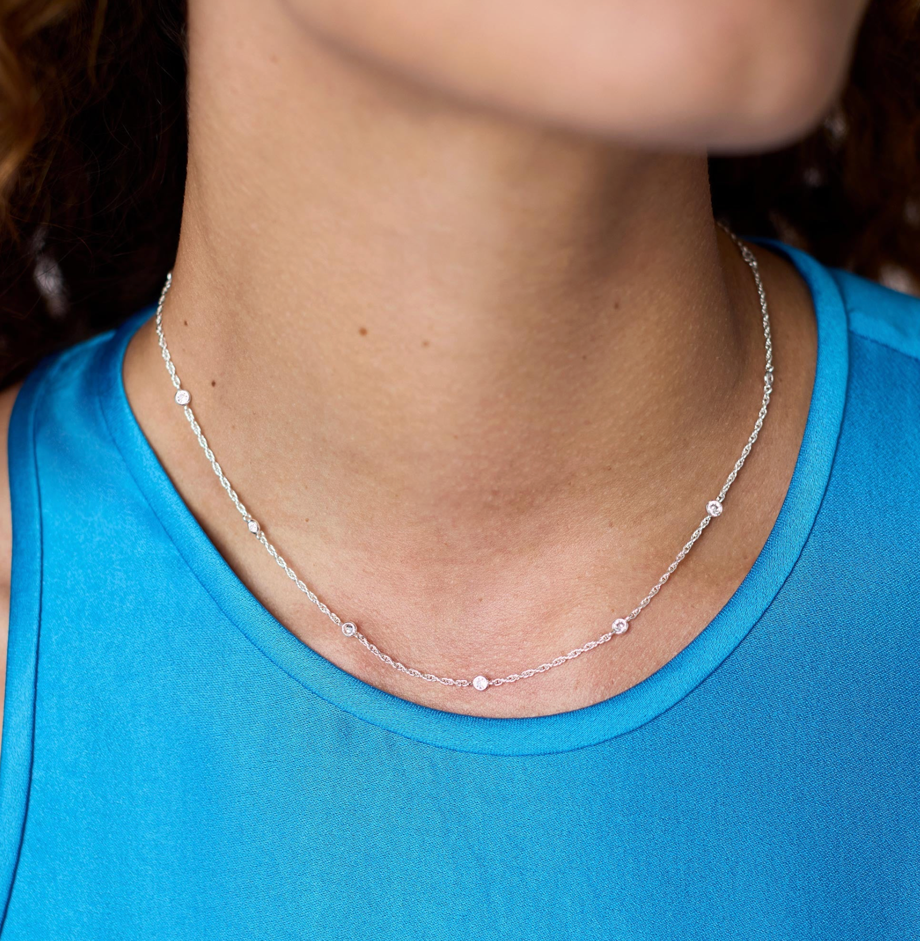 Julie Vos Celeste Delicate Station Necklace - Silver