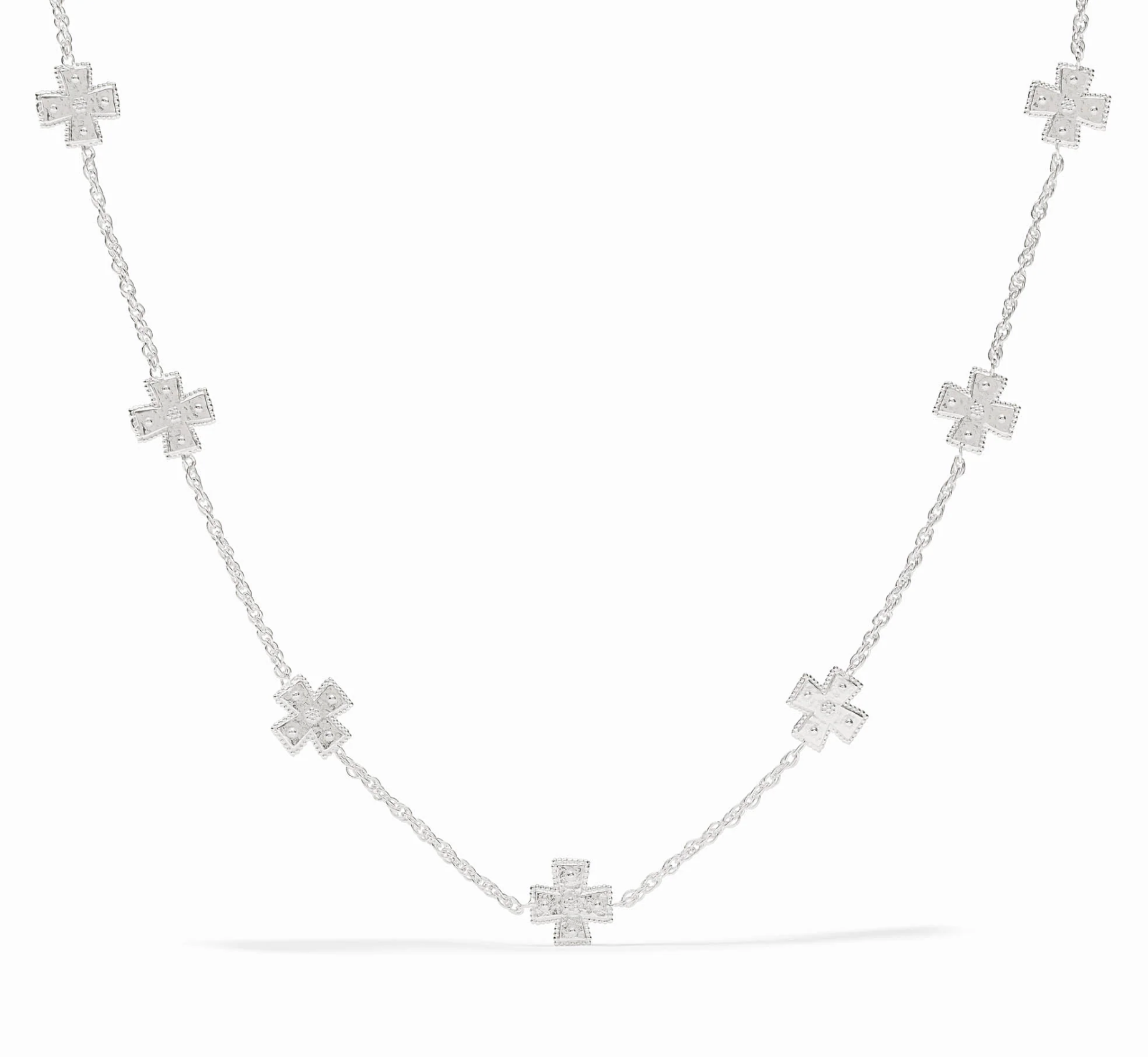 Julie Vos Canterbury Delicate Station Necklace - Silver