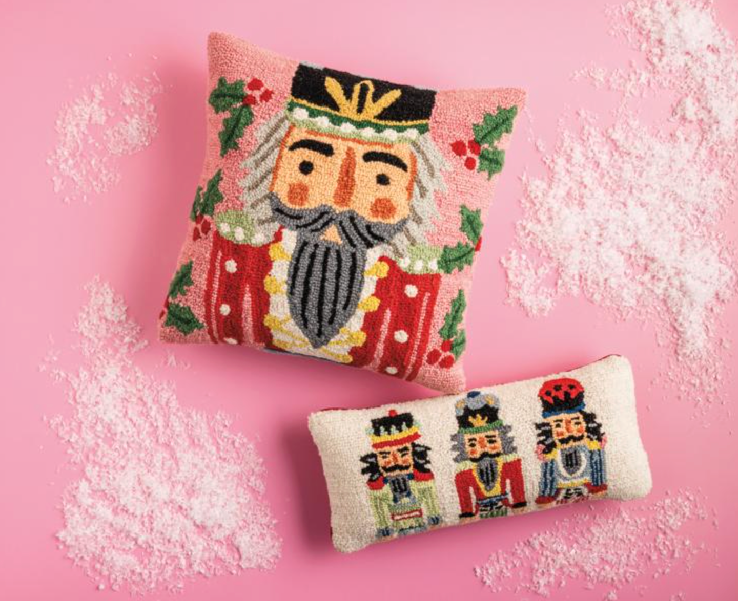 Nutcracker Hooked Wool Pillow