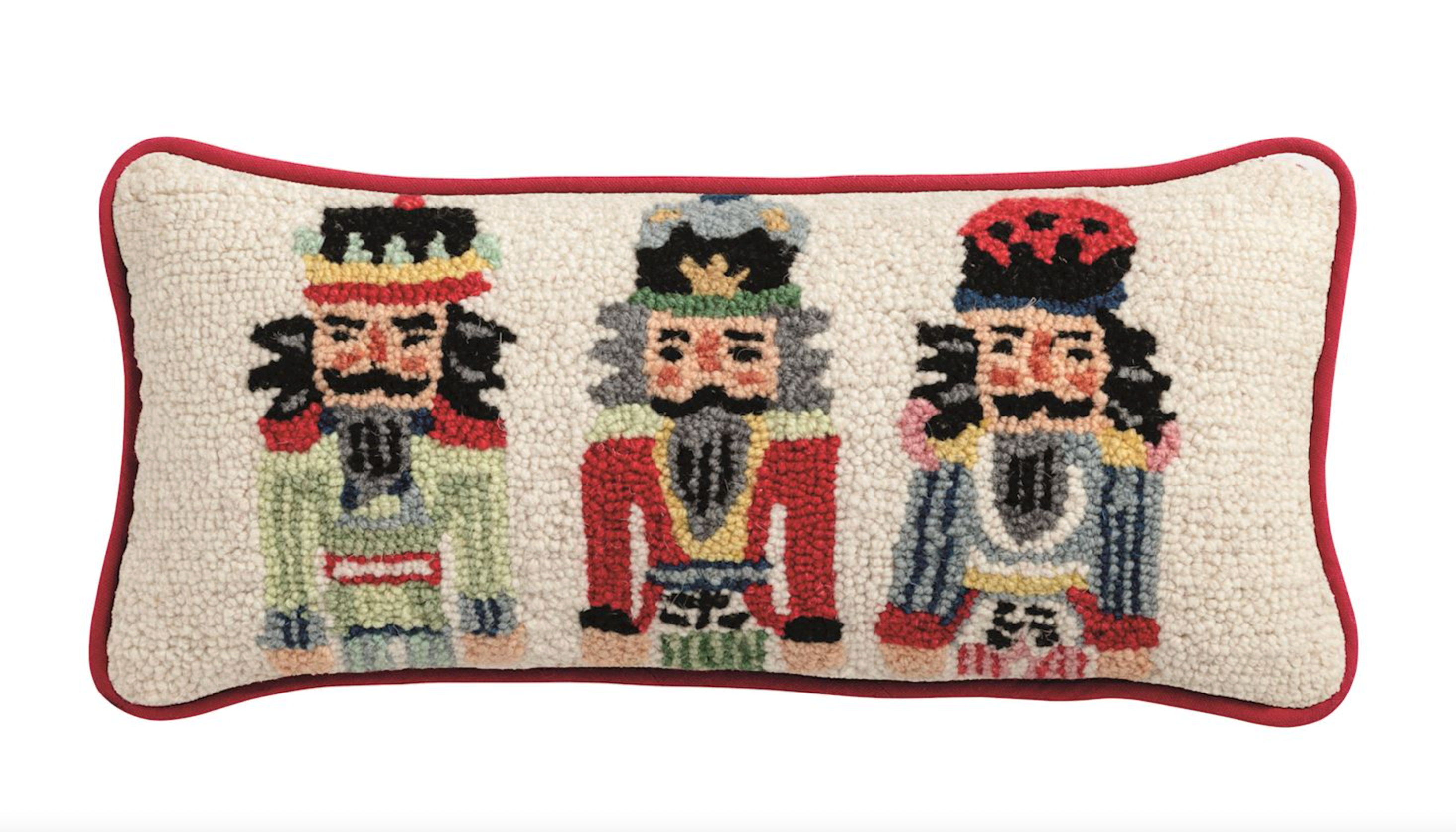 Nutcracker Hooked Wool Pillow