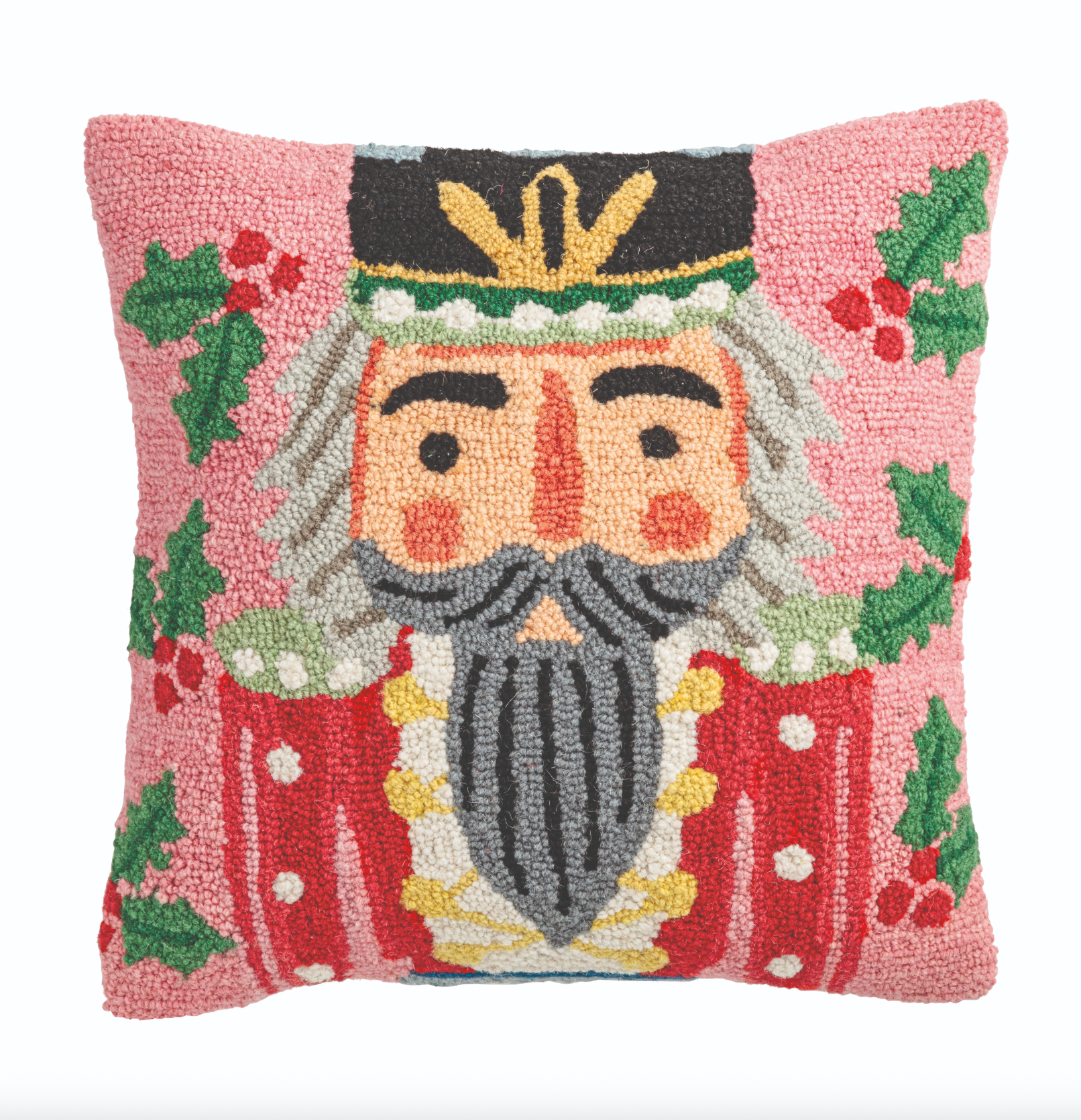 Nutcracker Hooked Wool Pillow