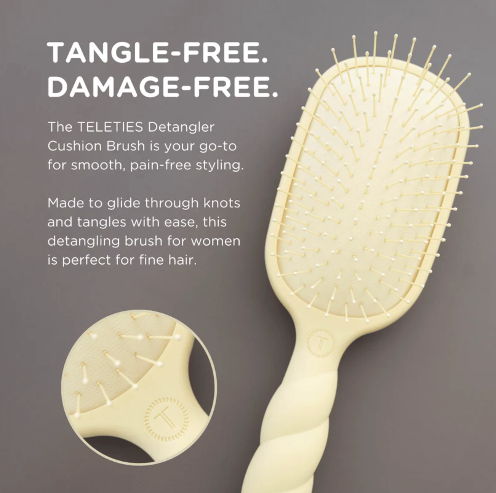 Teleties Detangler Hair Brush for Fine Hair
