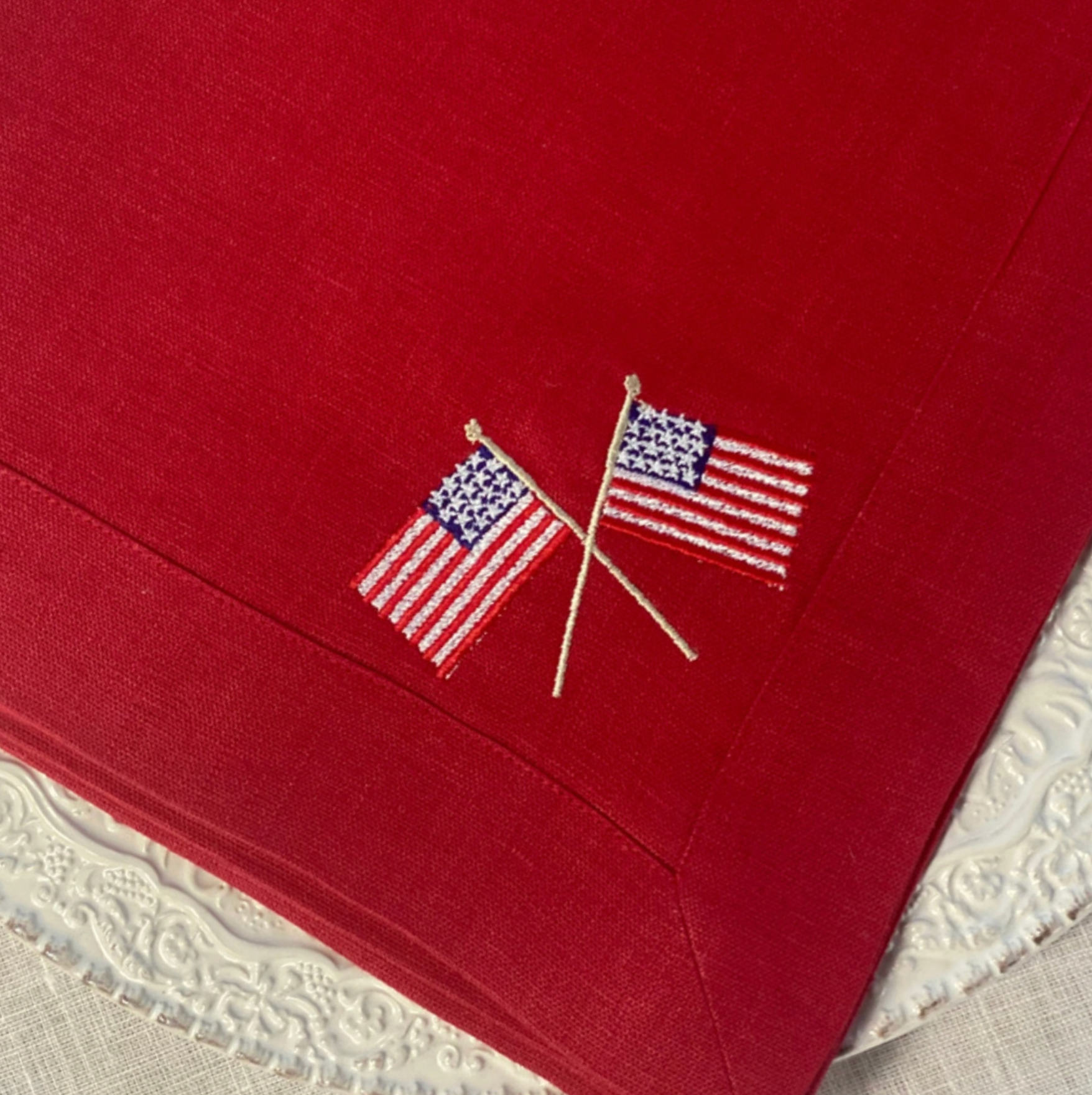 American Flags Large Linen Napkins - Set of 4