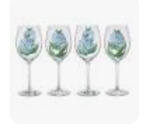 Hydrangea Hand Painted Wine Glasses - Set of 2