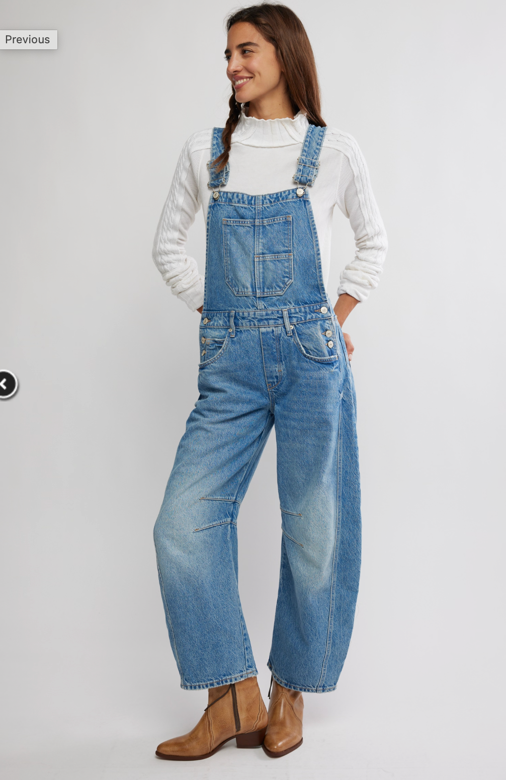 Free People Good Luck Overalls - Ultra Light Beam