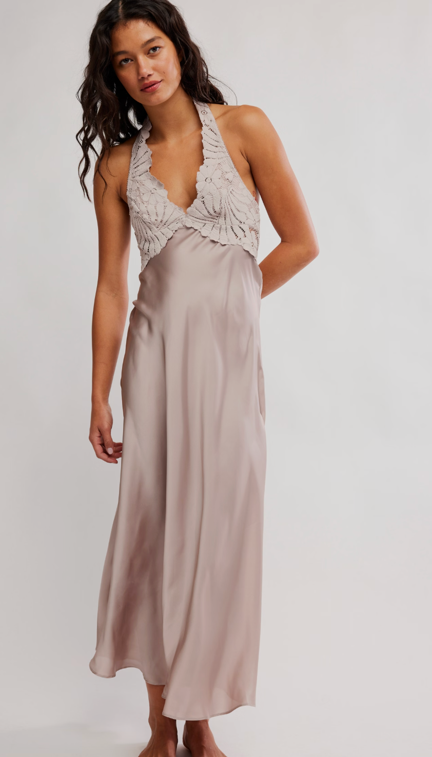 Free People Petal Party Midi - Mushroom