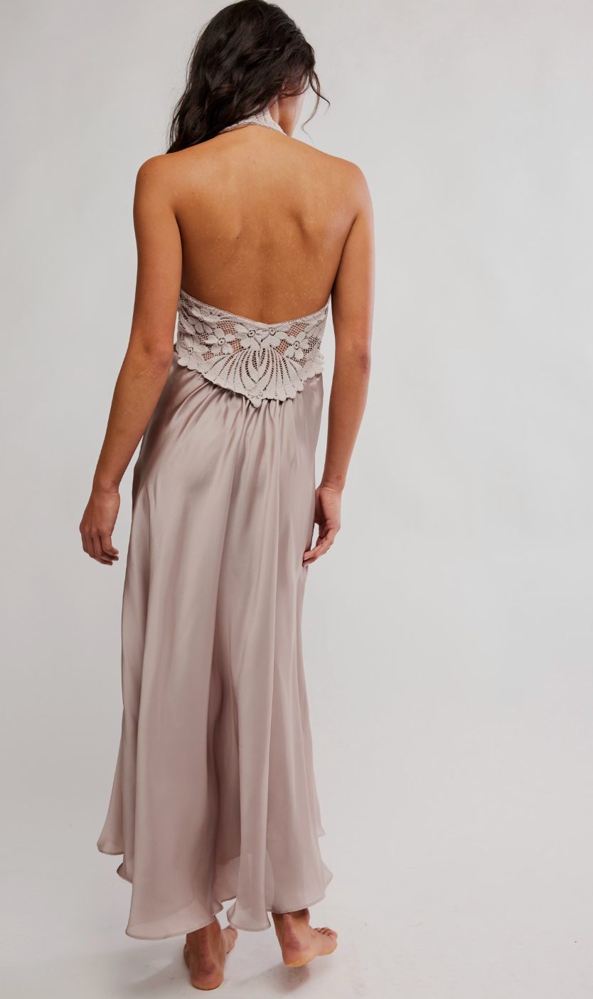 Free People Petal Party Midi - Mushroom