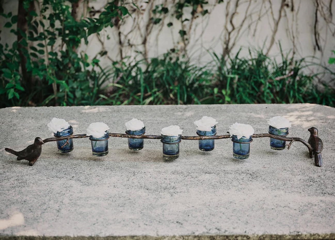 Dos Palomas Railroad w/7 Hand-Mouthblown Votives