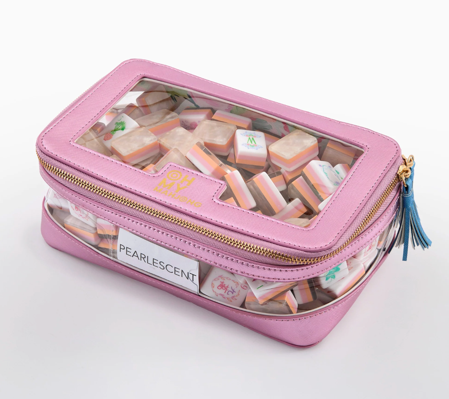 Metallic Light Pink Tile Storage Bag