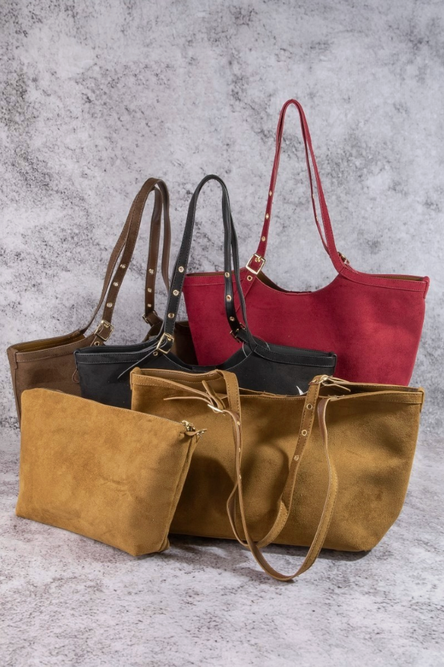 Laurel Adjustable Belt Strap Leather Tote