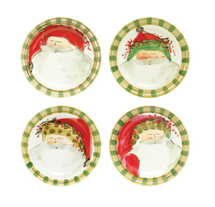 Vietri Old St. Nick Assorted Round Salad Plates - Set of 4