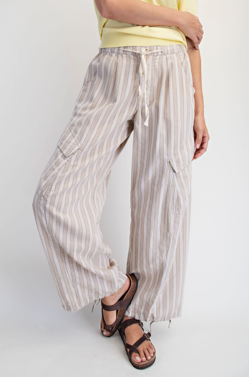Brea Striped Wide Leg Cargo Pants