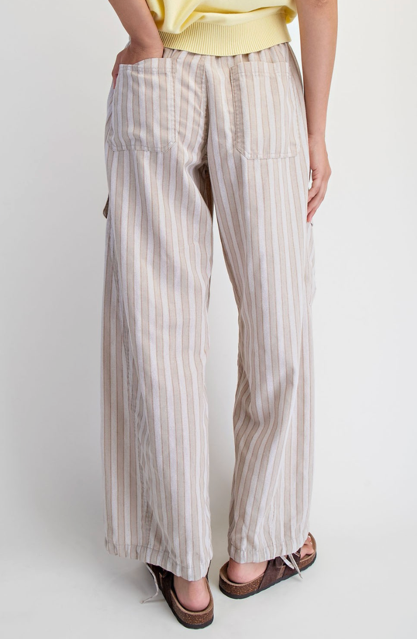 Brea Striped Wide Leg Cargo Pants
