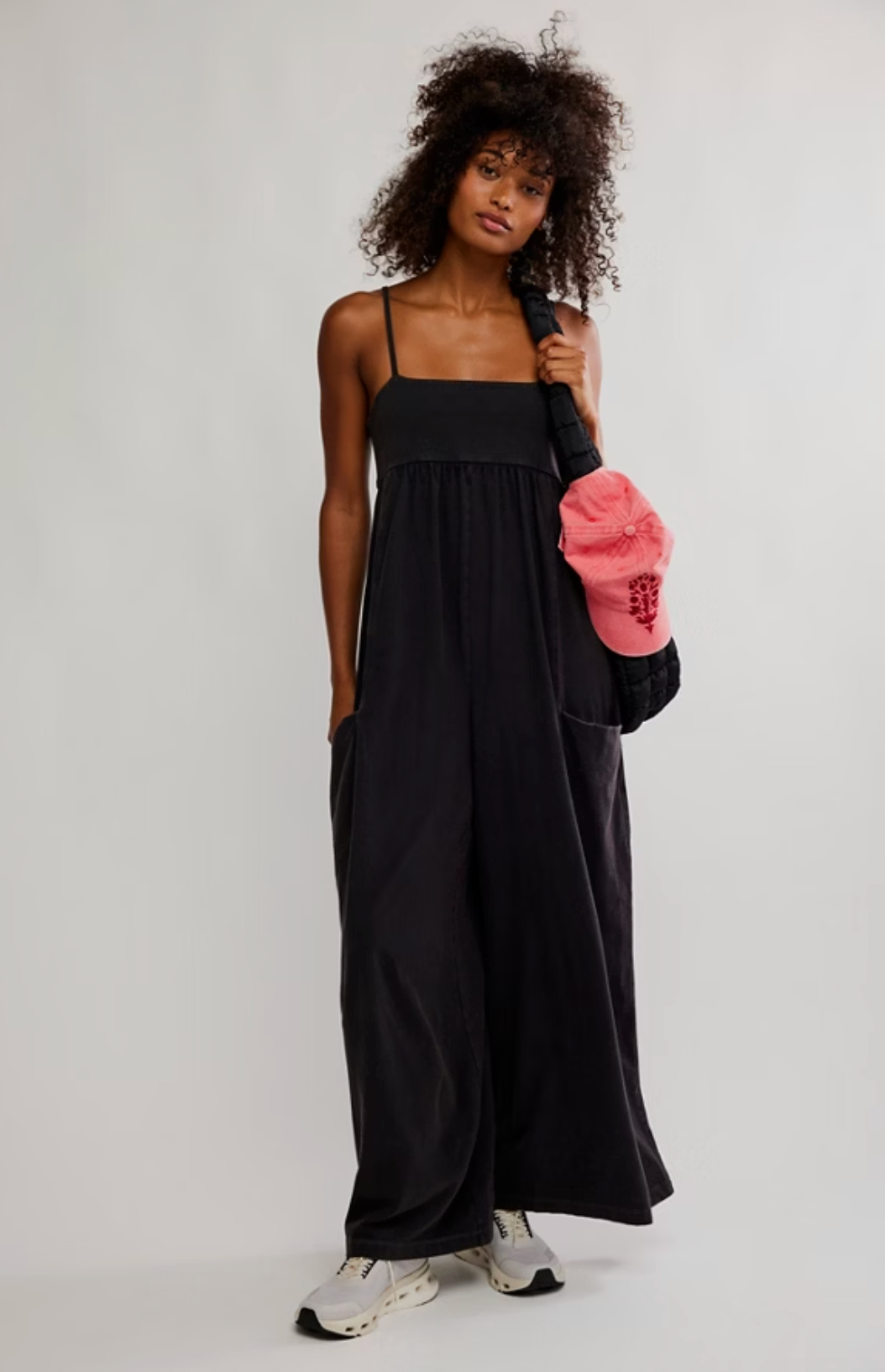 Free People Hot Shot Strappy Onesie 2 - Black