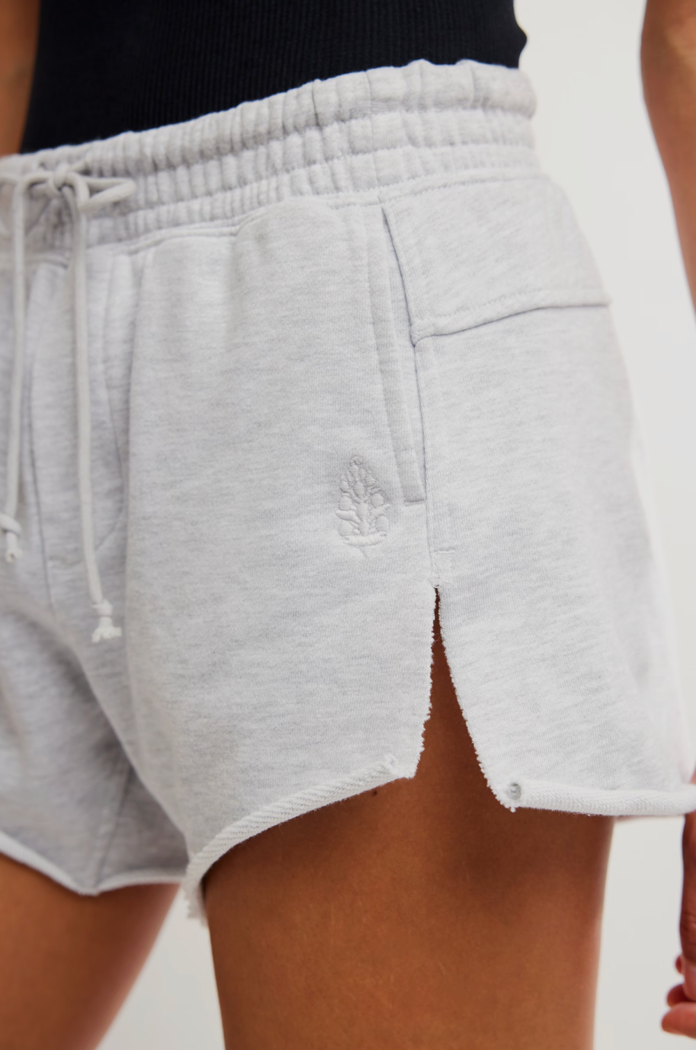 Free People Knockout Shorts - White Heather Gray