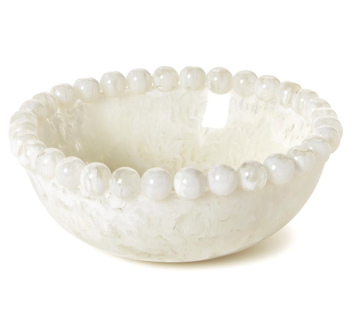 Modern Pop White Beaded Rim Bowl