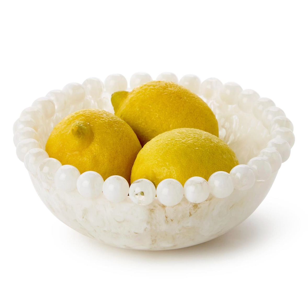 Modern Pop White Beaded Rim Bowl