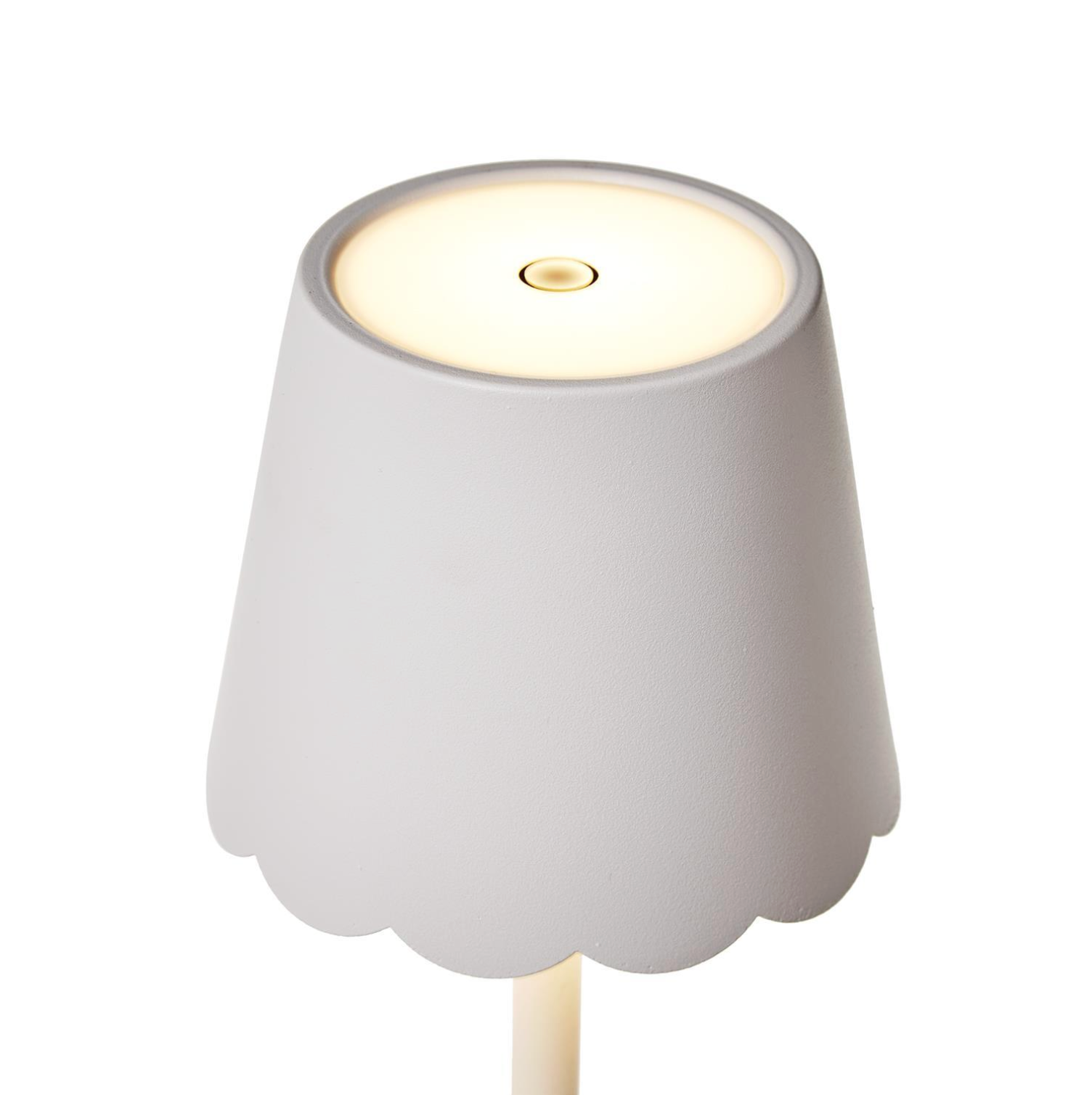 White LED Portable Cordless Table Lamp with Scalloped Edge