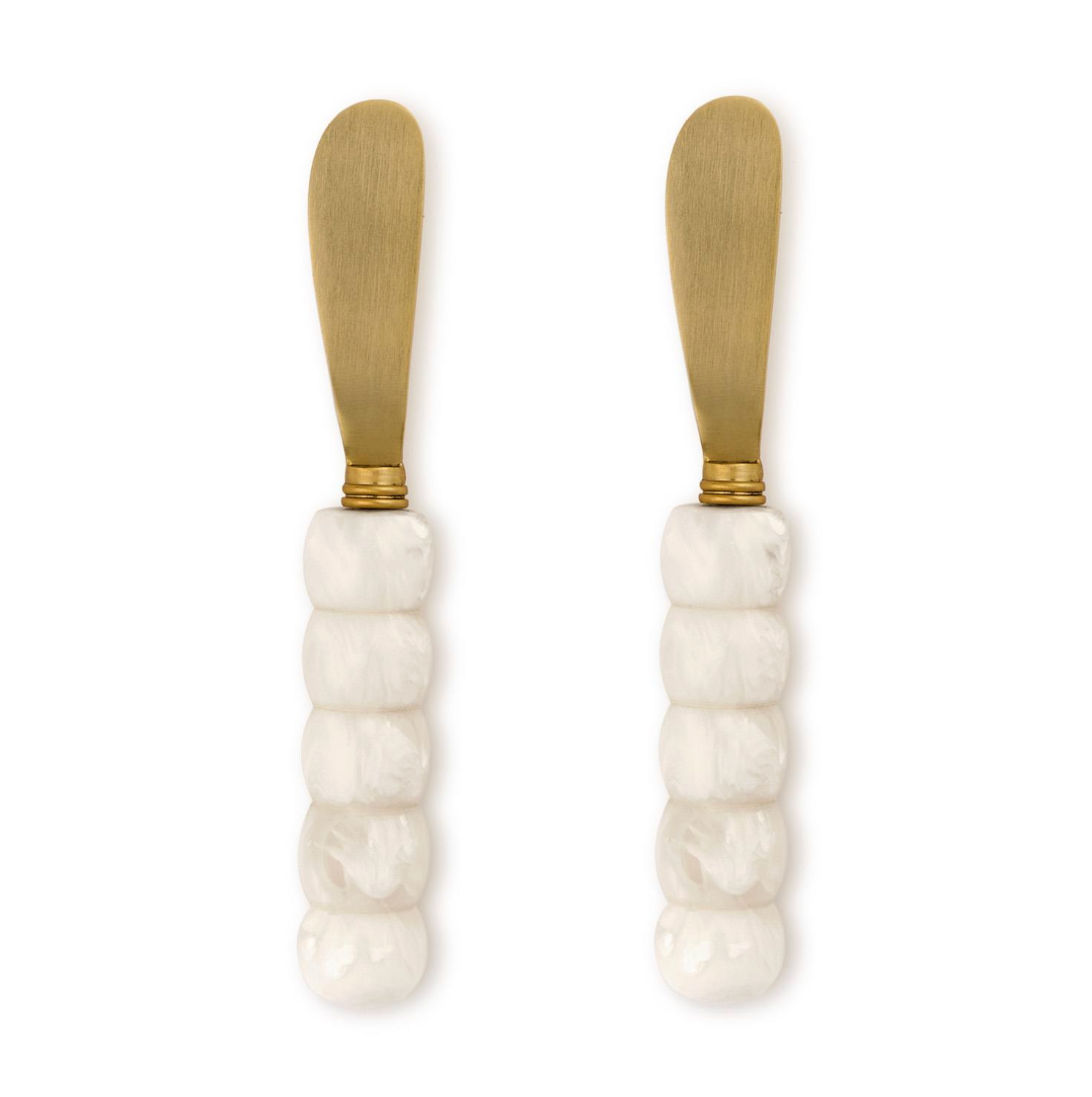 Modern Pop White Beaded Spreaders Set of 2