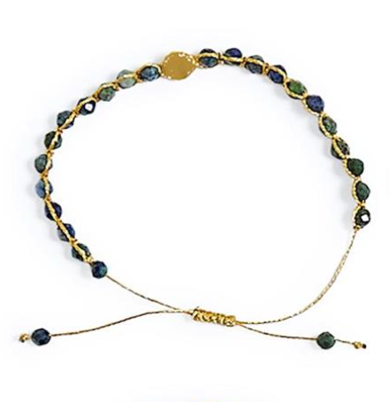 Golden Clover Stone Bracelet