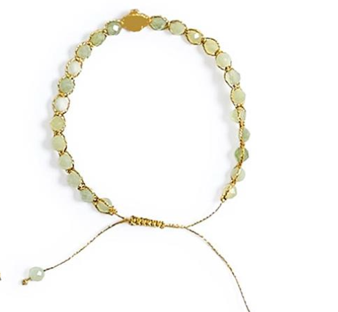 Golden Clover Stone Bracelet