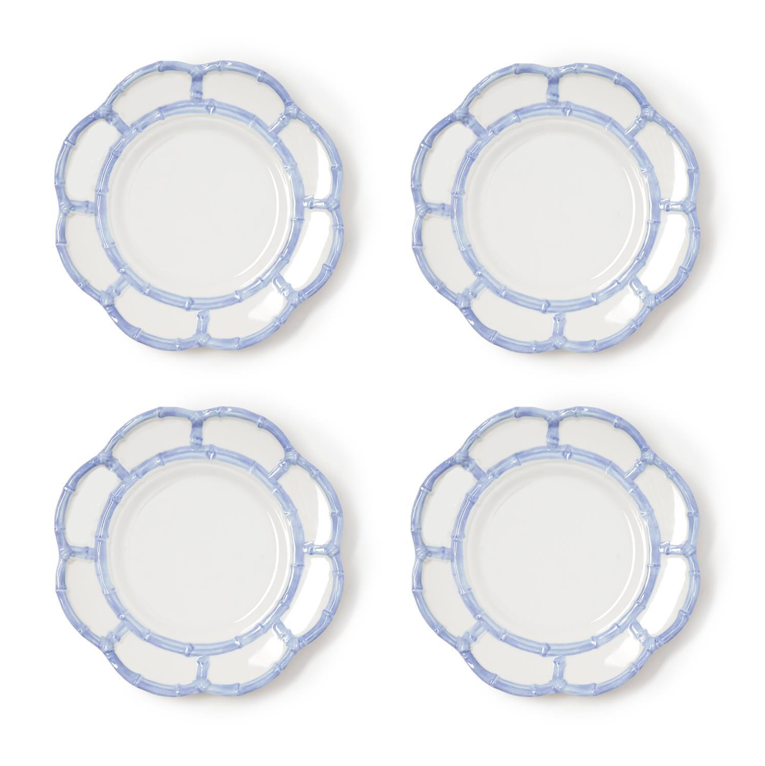 French Blue Bamboo Salad Plate Set of 4