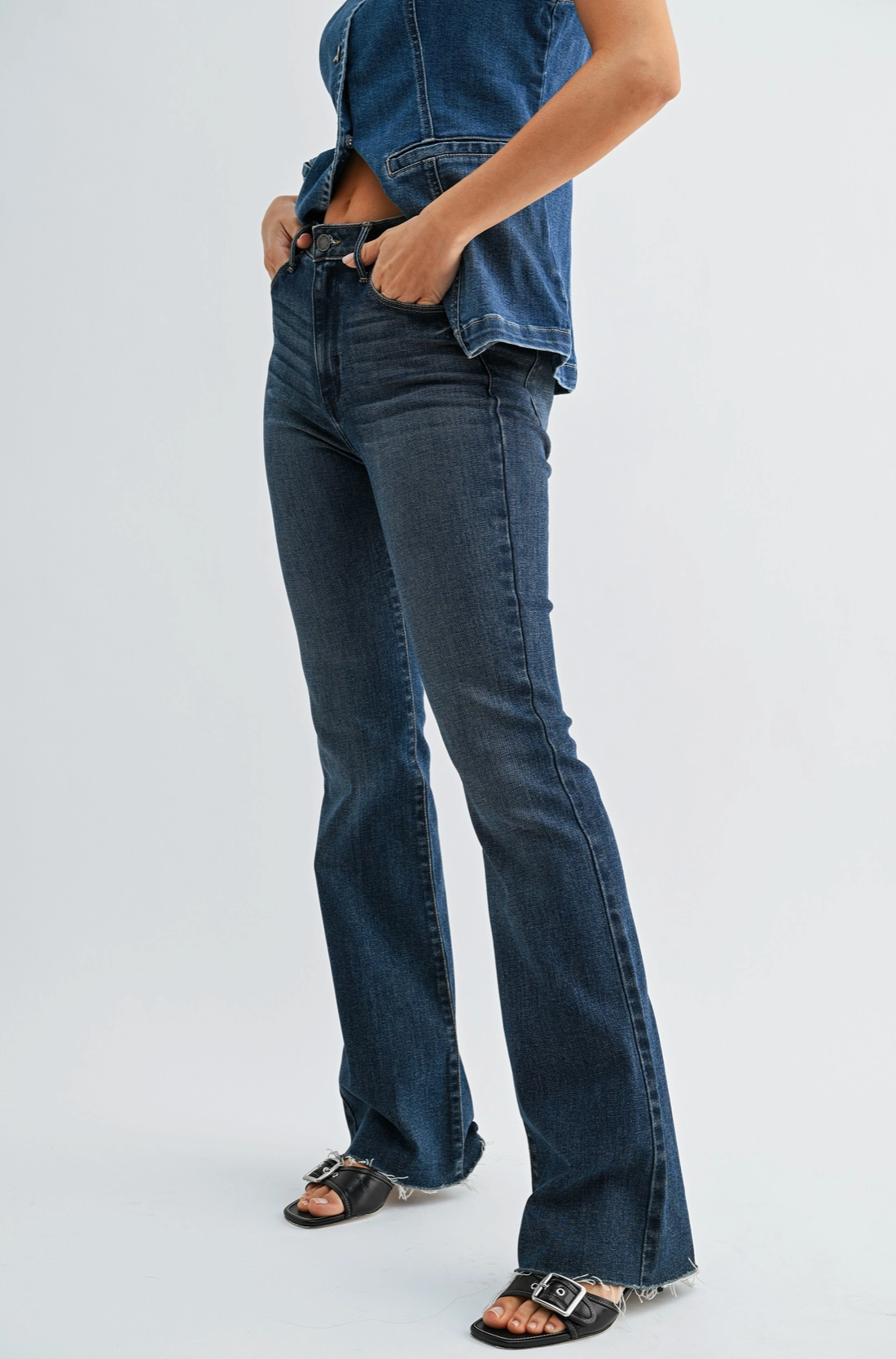 JBD High Rise Scissor Cut Flare Jean